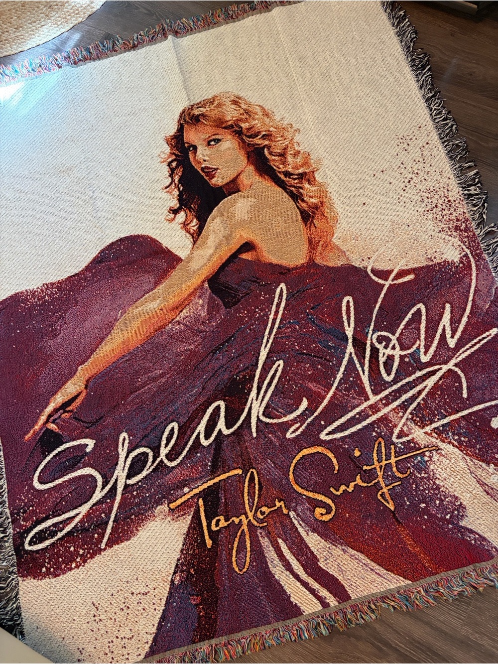 Taylor Swift 2011 Speak Now Tour Woven Throw Blanket Tapestry Fringe RARE NWT